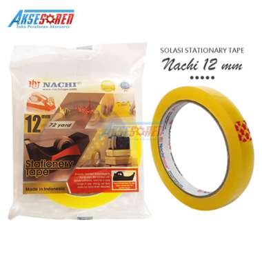 Solatip Bening Nachi 12 mm [0.5 Inchi/72 Yard] / Solasi Bening / Selotip Super Kuat / Solasi Kertas 