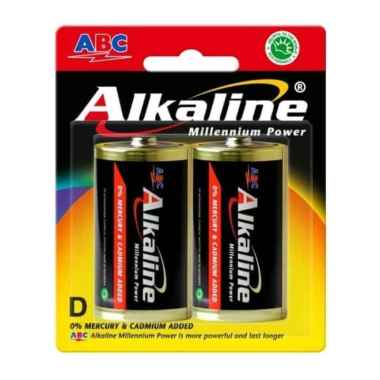 BATERAI ABC ALKALINE LR20 (D) 2B HITAM