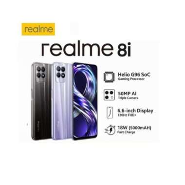 Realme 8i Ram 4 Rom 64GB cyber hitam