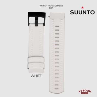 Soft Silicone Sport Strap Rubber Band For Suunto 9 Baro Tali Jam Karet White