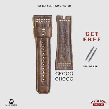Tali Jam Tangan Seven Friday Kulit Handmade Leather Strap Watch 30mm Croco Choco