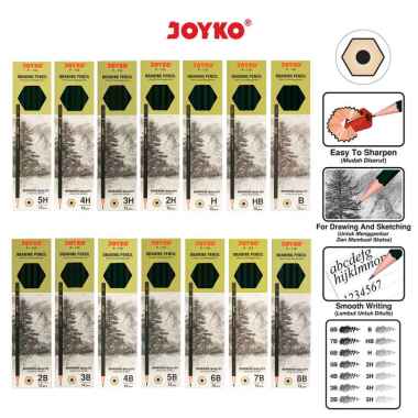 Drawing Pencil Pensil Untuk Menggambar Joyko P-118 1 Box 12 Pcs 6B