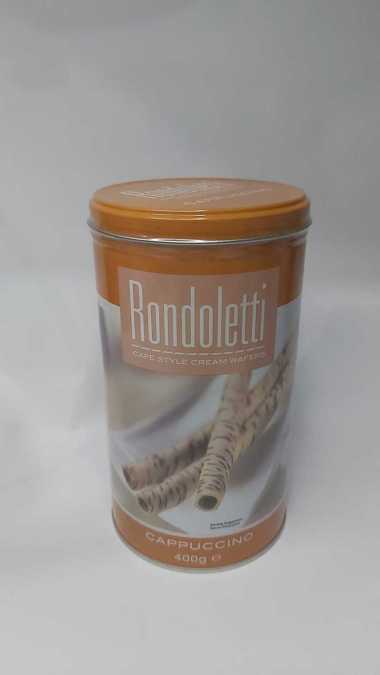 Wafer Stik Rondoletti 1 Karton 12 Kaleng Grosir 400gr CAPPUCINO