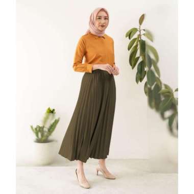 ROK PLISKET POLOS ROK MUSLIMAH ROK PLISKET PANJANG PLISKET SKIRT ROK PANJANG Semua Ukuran Army