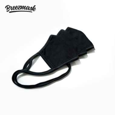 Breezmask Masker Kain HITAM Tali / Hijab Cotton - Hitam