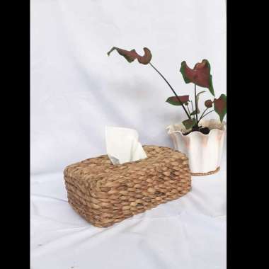 Tempat Tissue Tisu kotak enceng gondok seagrass pandan anyaman jogja enceng polos