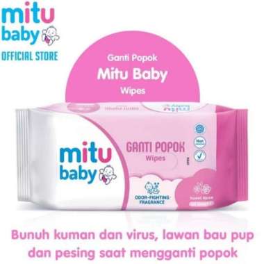 Mitu Tisu Basah Bayi Mitu 50 sheet Pink