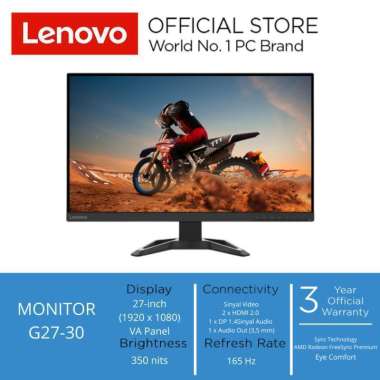 LENOVO MONITOR G27-30 27" FHD VA Panel WLED 165 Hz