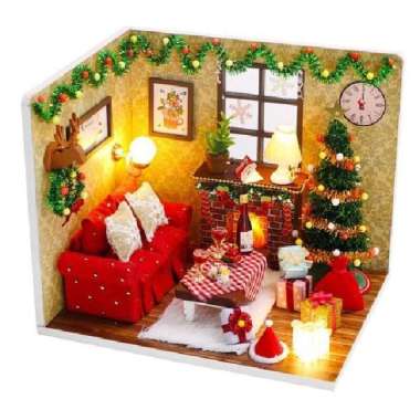 DIY Miniatur Rumah DIY Miniature House Doll House Rumah Boneka Christmas Eve