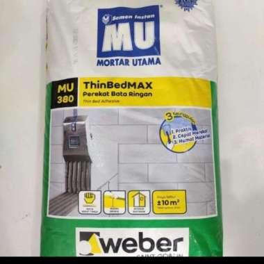 MU 380 MU380 Mortar Utama Semen Instan Perekat Hebel Bata Ringan 40 kg