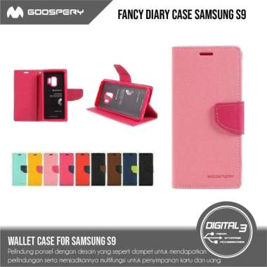 Mercury Goospery Fancy Diary Case Samsung Galaxy S9 Flip Casing Dompet Mint Navy