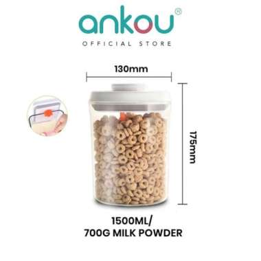 Ankou - Toples Susu Bubuk / Makanan Air Tight 1500ml (Bulat)