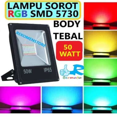 Lampu Taman Rgb 50W Lampu Led Sorot 50 Watt Warna-Warni Menara Masjid BODY TEBAL