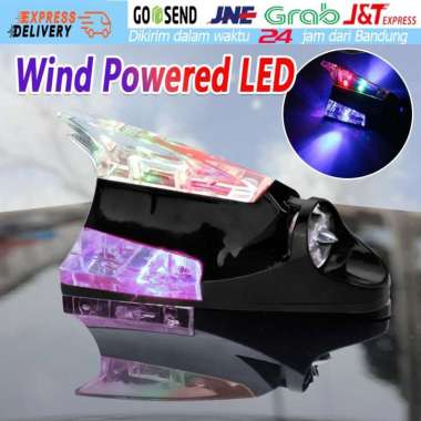 Lampu Led Antena Sirip Hiu Tenaga Angin Variasi Lampu Antena Mobil Silver