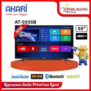 AKARI SMART ANDROID TV 55INC AT-5555B / AT5555B GARANSI RESMI