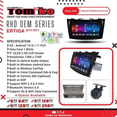 Head Unit Android Tomiko RHD OEM Series fo Ertiga 2012 - 2017 6GB | 64GB