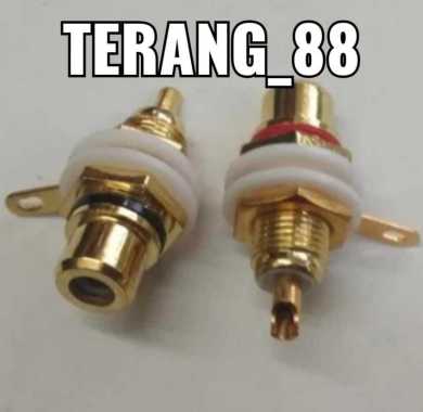 Hrg 1 Set Soket socket RCA gold besi set good quality / soket RCA female RCA BOX / Soket RCA GOLD