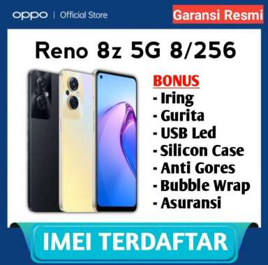 OPPO RENO 8Z 5G 8/256 GB Garansi Resmi RENO 8Z GOLD