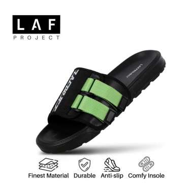 Sandal Pria Selop Slip On Slide Sendal Anti Slip Licin Casual Kasual Original Neon Green Hijau LAF P