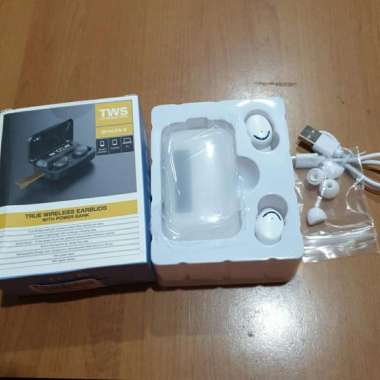 Earphone Tws Bth-F9-5 Bluetooth 5.0 With Power Bank 2.000 Mah Original Putih