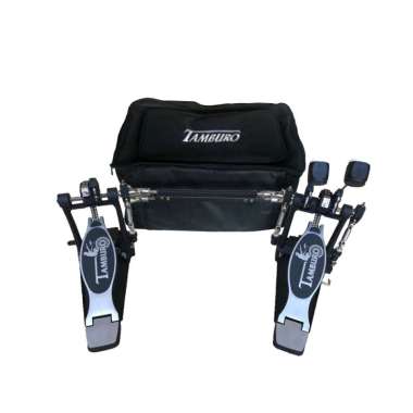 Double Pedal Tamburo Hitam-Silver