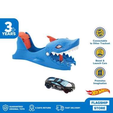 Hot Wheels Shark Launcher Playset - Mainan Trek Mobil Balap