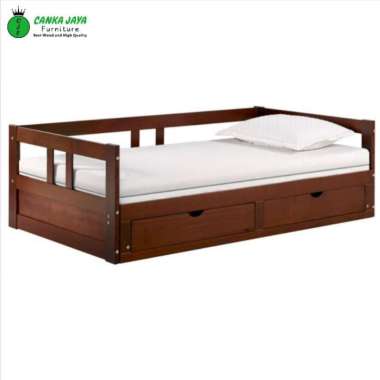 KURSI MALAS SANTAI PANJANG MINIMALIS MODEL SOFA BED MURAH - KAYU JATI