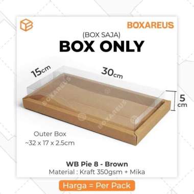 Dus Mika Packaging Sekat 8 Kotak Kue Box Tart Pie Choux | WB Pie 8 BROWN