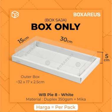 Dus Mika Packaging Sekat 8 Kotak Kue Box Tart Pie Choux | WB Pie 8 WHITE