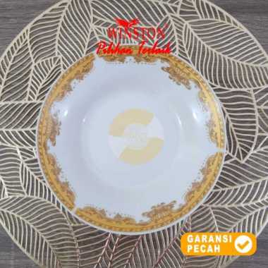 WINSTON 1pcs Plate Keramik 8in Rose Merah Kupu |Piring Makan |Sop 20cm Mahkota