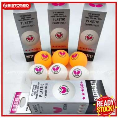 Bola Pingpong / Bola Tenis Meja BUTTERFLY 40+ ABS 3Star ISI 6 Putih