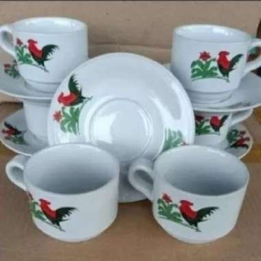 Cangkir Set Ayam Lucky / Gelas Set Ayam Keramik