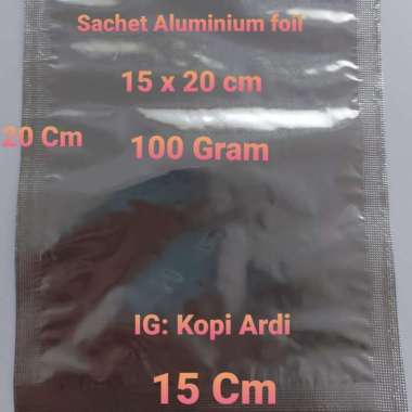 Sachet Aluminium foil 100 gram tanpa zipper 125 pcs