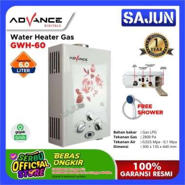 ADVANCE WATER HEATER GAS 6 LITER GWH-60 PEMANAS AIR GAS GWH60 GWH 50