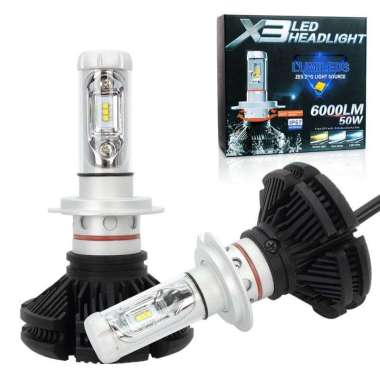 Lampu Head Lamp TURBO LED X3 Seri H11 H4 3 Warna Kuning Putih Biru