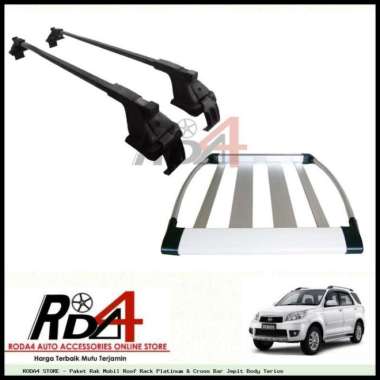 Paket Rak Mobil Roof Rack Platinum & Cross Bar Jepit Body Terios