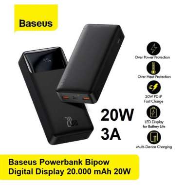 Baseus Bipow Powerbank Fast Charging 20000mAh 20W Putih