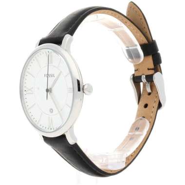 FOSSIL Jacqueline ES-3972 Leather Original Jam Tangan Wanita Silver Black