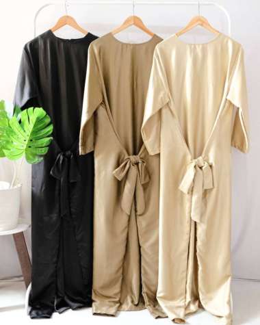 KAFTAN IKAT INNER KAFTAN PEREMPUAN TUNIK SATIN KAFTAN POLOS SATIN LEBARAN KONDANGAN PREMIUM LONG DRE