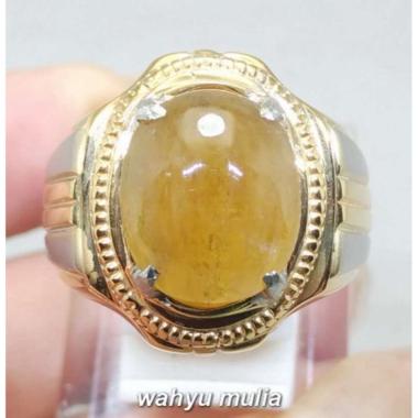 Cincin Batu Akik Yellow Safir Yakut Kuning Asli (Kode 1763) Kuning