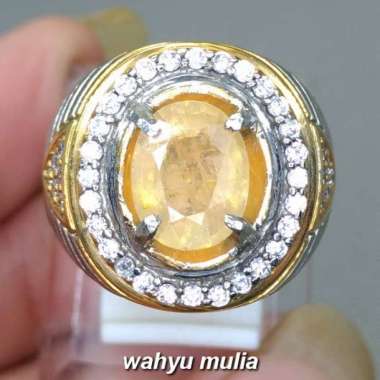 Batu Cincin Yellow Safir Yakut Kuning emas ori asli (Kode 1693) Kuning