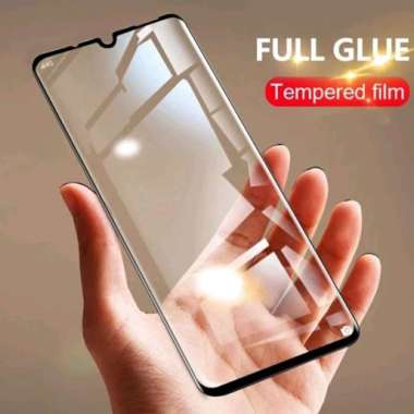 Tempered Glass Full Cover 9H untuk Xiaomi Redmi Note 8 Pro - List Hitam Clear -