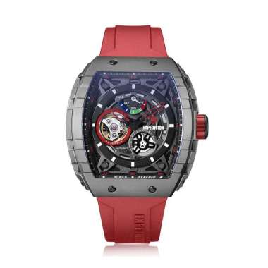 Expedition Titanium 6782MPR Jam Tangan Pria Automatic Rubber Strap Titanium Merah