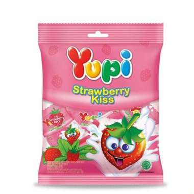 Permen Gummy Jelly YUPI Strawberry Kiss 110 Gram