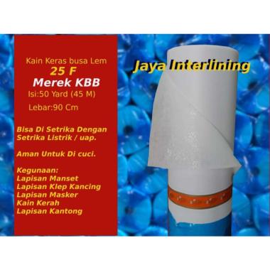 Kain Keras Interlining Busa Lem 25F Kuralon kain filter Meteran PUTIH