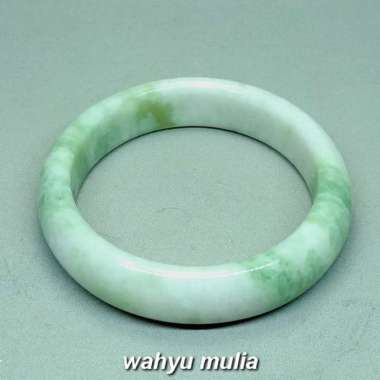 Gelang Batu Giok Jade type a birma Asli (Kode 993) Putih Hijau