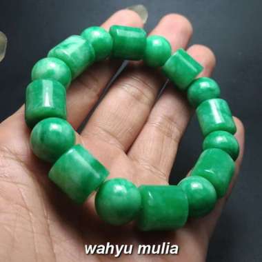 Gelang Batu Giok Hijau Asli (kode:854) Hijau