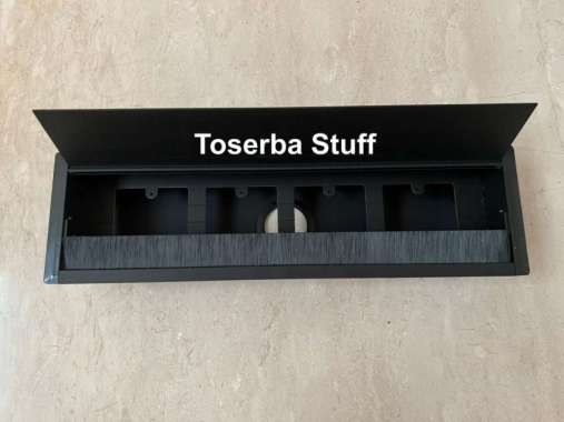 STOP KONTAK MEJA KERJA KANTOR FLIP WIRE BOX HITAM 3 POWER 2 USB EUBIQ