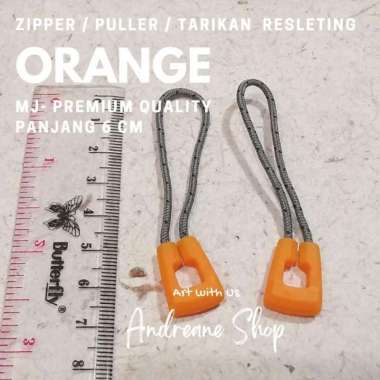 Zipper Puller / Tarikan Resleting Tas Jaket MJ Premium Quality Orange