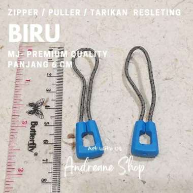 Zipper Puller / Tarikan Resleting Tas Jaket MJ Premium Quality Biru